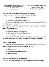 Đề thi đề xuất trại hè Hùng Vương lần thứ XV môn Hóa học Lớp 10 năm 2019 - Trường PT vùng cao Việt Bắc (Có đáp án)